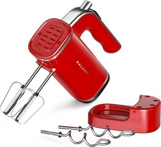 5 Speed 150 Watt Retro Hand Mixer with Storage Base in Hot Rod Red