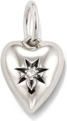 Heart Sterling Silver Charm in White Sapphire