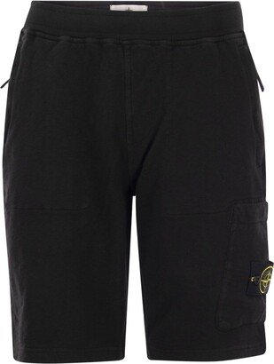 Compass-Motif Elasticated Waistband Shorts