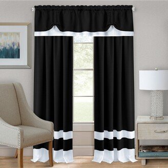 Darcy Window Curtain Valance, 58x14 - Black/white