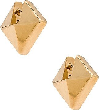 Rockstud Earrings in Metallic Gold