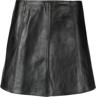 Patent Leather Straight Miniskirt