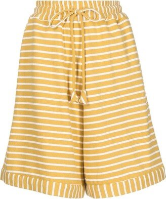 Striped Wide-Leg Shorts-AA