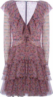 Floral Printed Midi Dress-AA