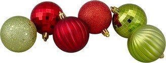 Northlight 100ct Shatterproof 3-Finish Christmas Ball Ornament Set 2.5 - Red/Green