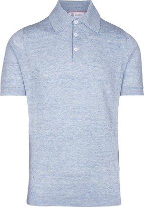 Buttoned Short-Sleeved Polo Shirt-AA