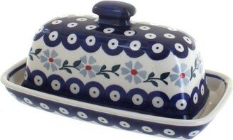 Blue Rose Pottery Blue Rose Polish Pottery Blue Violet Butter Dish