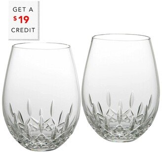 Lismore Nouveau Stemless Deep Red Wine Glasses With $19 Credit