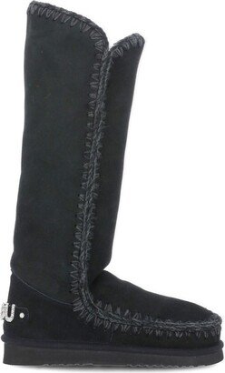 Whipstitched Round-Toe Boots