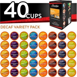 Brooklyn Bean Roastery Brooklyn Beans Decaf Coffee Pods for Keurig K-Cups Coffee Maker,Variety Pack, 40 Count