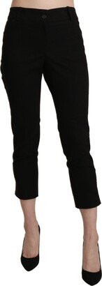 Bencivenga Black High Waist Skinny Cropped Dress Trouser Women's Pants