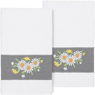 Daisy Embellished Bath Towel - Set of 2 - White