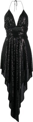 Sequin-Embellished Asymmetric Dress