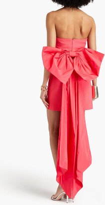 Caitlin strapless bow-embellished cloqué mini dress