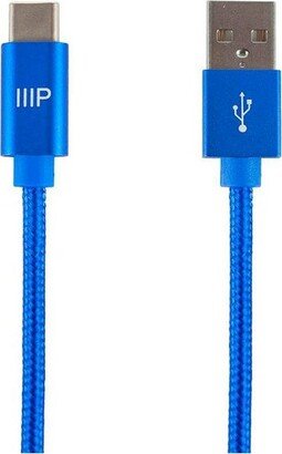 Monoprice Nylon Braided USB C to USB A 2.0 Cable - 6 Feet - Blue | Type C, Fast Charging, Compatible With Samsung Galaxy S10/ Note 8, LG V20 and More