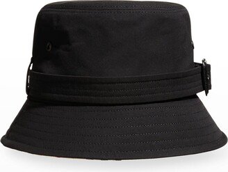 Gabardine Buckle Cotton Bucket Hat