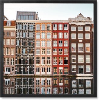 Photo Tiles: Amsterdam Canal Photo Tile, Black, Framed, 8X8, Multicolor