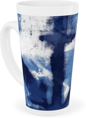 Mugs: Shibori - Indigo Tall Latte Mug, 17Oz, Blue