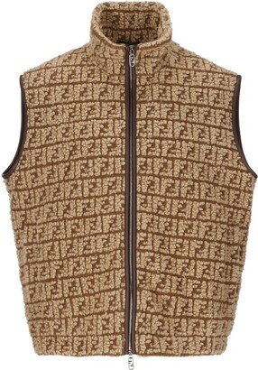 High Neck Zip-Up Teddy Vest