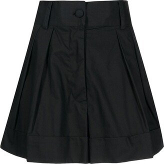 Pleated High-Waist Shorts