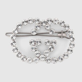 Crystal Interlocking G hair clip