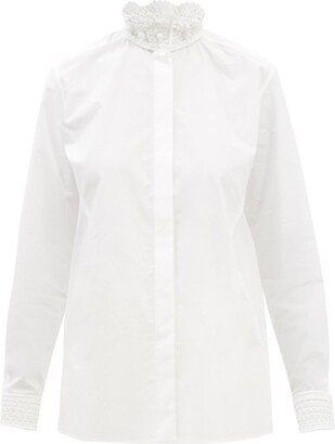 Stand-collar Cotton-poplin Shirt