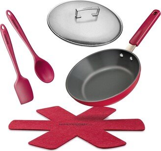 Masterpan Ceramic Beet Nonstick 3Pc Cookware Set-AA