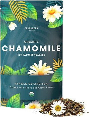 Cederberg Tea Company Chamomile Herbal Tea, USDA Organic, Non-GMO, Eco-Friendly and Caffeine Free - 100 Compostable Tea Bags