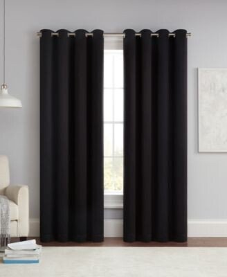 Solid Thermapanel Grommet Energy Saving Room Darkening Curtain Panel Collection
