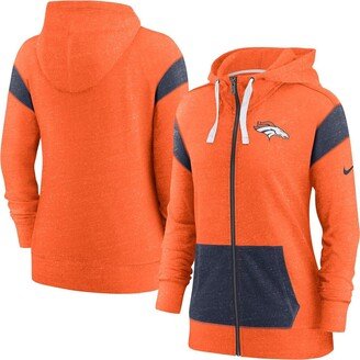 Women's Orange, Navy Denver Broncos Monaco Lightweight Full-Zip Hoodie - Orange, Navy