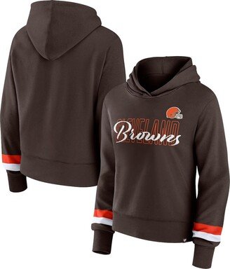 Women's Branded Brown Cleveland Browns Over Under Pullover Hoodie