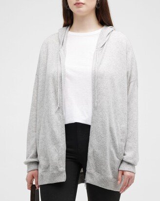 Minnie Rose Plus Plus Size Cashmere Zip-Front Hoodie