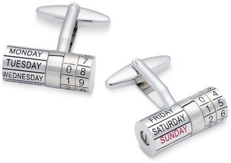 Sutton by Men's Silver-Tone Calendar Cufflinks