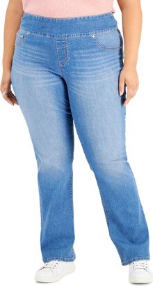 Style & Co Plus Size Mid-Rise Pull On Boot-Cut Jeans, Created for Macy's