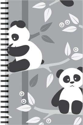 Notebooks: Pandas And Bamboo Notebook, 5X8, Gray