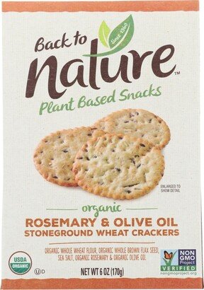 Back To Nature Crackers - Rosemary and Olive Oil Stoneground Wheat - Case of 6 - 6 oz.