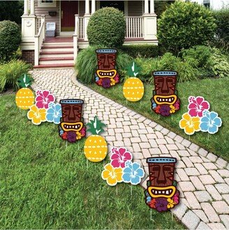 Big Dot Of Happiness Tiki Luau - Lawn Decor - Outdoor Tropical Hawaiian Summer Party Yard Decor 10 Pc