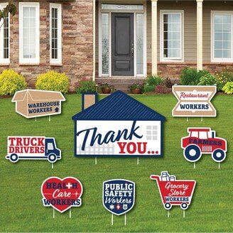 Big Dot Of Happiness Thank You Front Line Workers - Outdoor Lawn Decor - Yard Signs - Set of 8