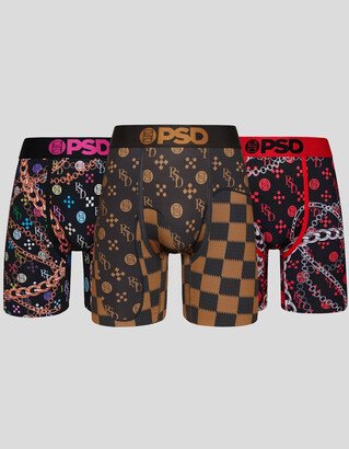 PSD Monogram Luxe 3 Pack Mens Boxer Briefs