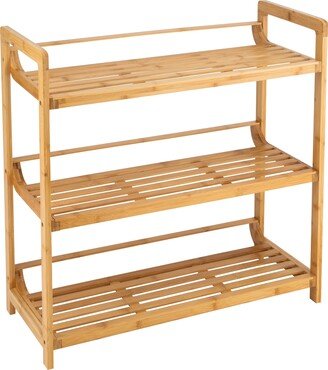 Bamboo Double Wide 3 Tier Shelf - 27.75x12x27.75