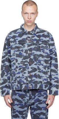 Blue Camo Over Denim Jacket