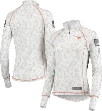 Women's White Texas Longhorns Oht Military-inspired Appreciation Officer Arctic Camo 1/4-zip Jacket