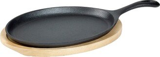 2 Piece Cast Iron Oval Fajita Plate