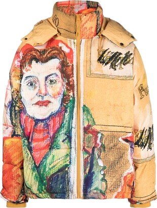 KidSuper Graphic Print Hooded Puffer Jacket