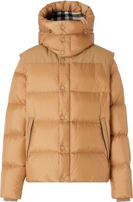 Detachable-Sleeves Hooded Puffer Jacket