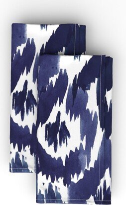 Cloth Napkins: Ikat Diamonds - Indigo Cloth Napkin, Longleaf Sateen Grand, Blue