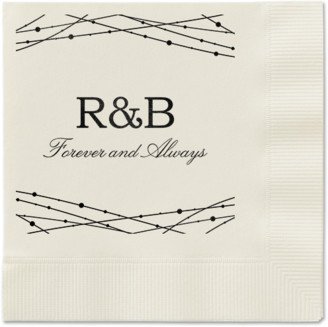 Wedding Napkins: Glowing Bright Napkins, Black, Ecru