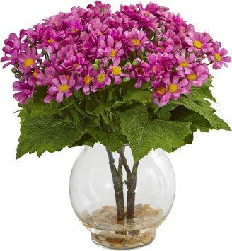 Daisy Artificial Arrangement in Fluted Vase