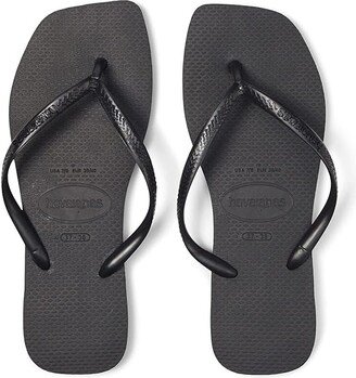 Slim Square Flip Flop Sandal (Black) Women's Sandals