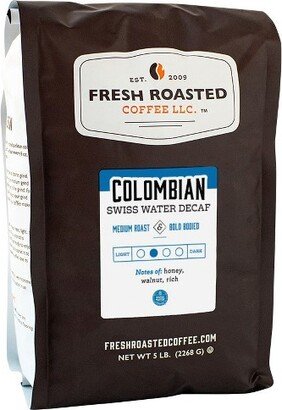 Fresh Roasted Coffee, Colombian SWP Decaf, Medium Roast Ground Coffee - 5lb